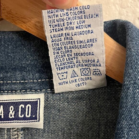 Vintage Handmade OOAK Denim Chore Shirt‎ Jacket XL Cottage Scottie Dog Grandma - Picture 7 of 16